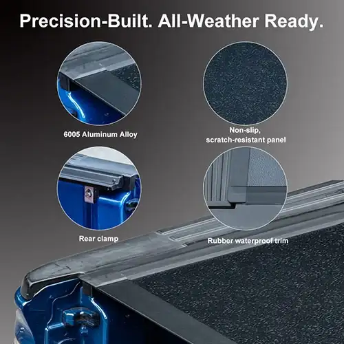 Low Profile Hard Quad-Fold Tonneau Cover for Nissan Titan