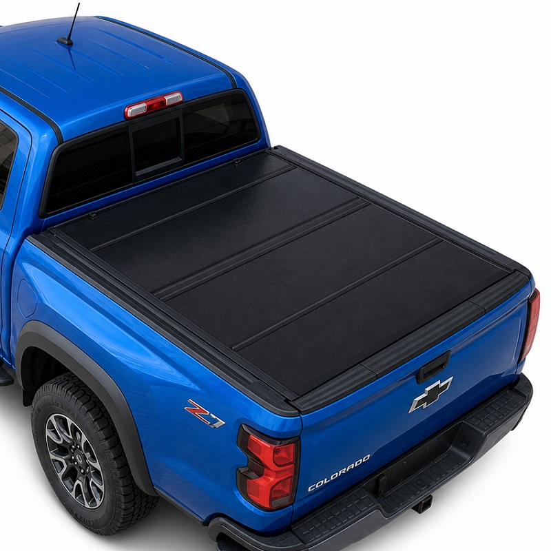 Penutup Tonneau Empat Lipat Keras Profil Rendah untuk Chevy Colorado