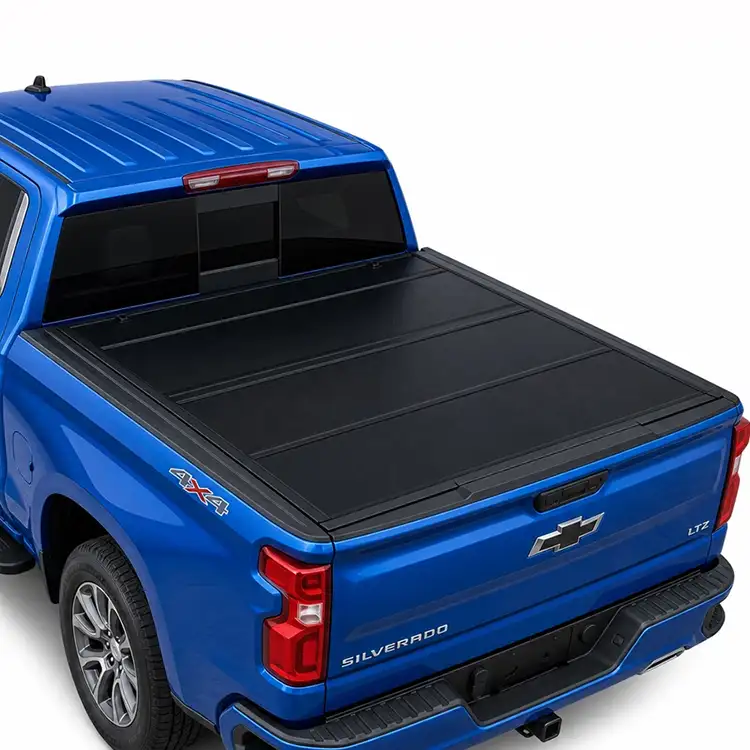 Penutup Tonneau Empat Lipat Keras Profil Rendah untuk Chewy Silverado