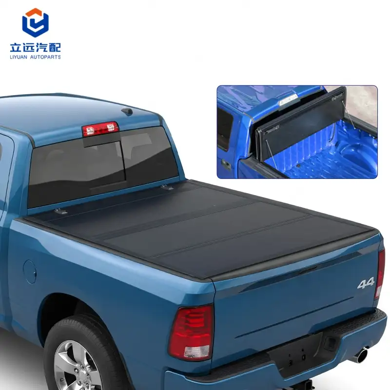 Penutup Tonneau Empat Lipat Keras Profil Rendah untuk Dodge Ram