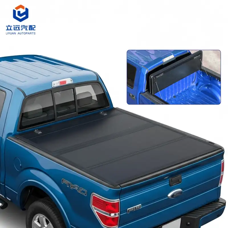 Penutup Tonneau Empat Lipat Keras Profil Rendah untuk Ford
