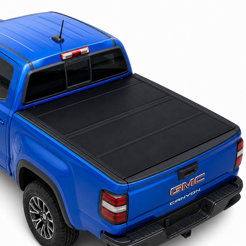Penutup Tonneau Empat Lipat Keras Profil Rendah untuk GMC Canyon