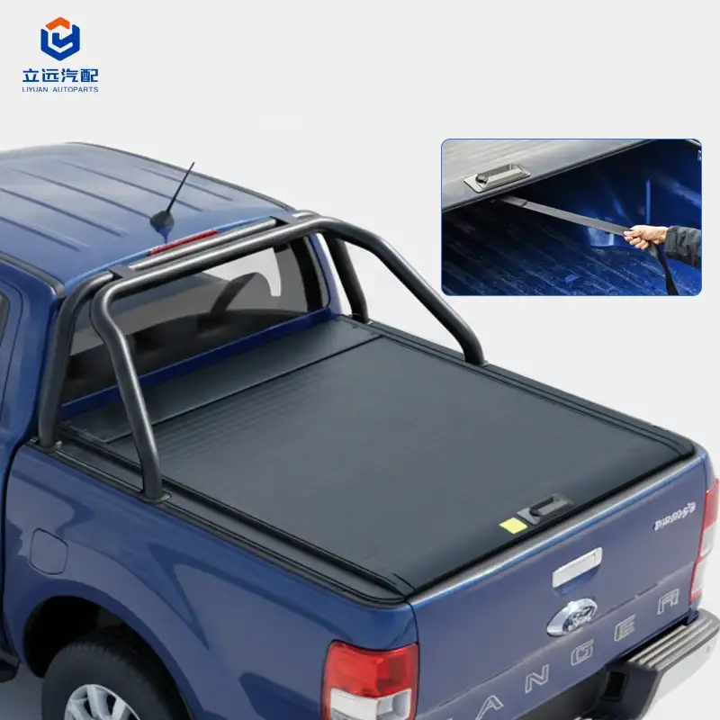Penutup Tonneau Boleh Tarik Aluminium Keras Manual untuk Ford Jeep