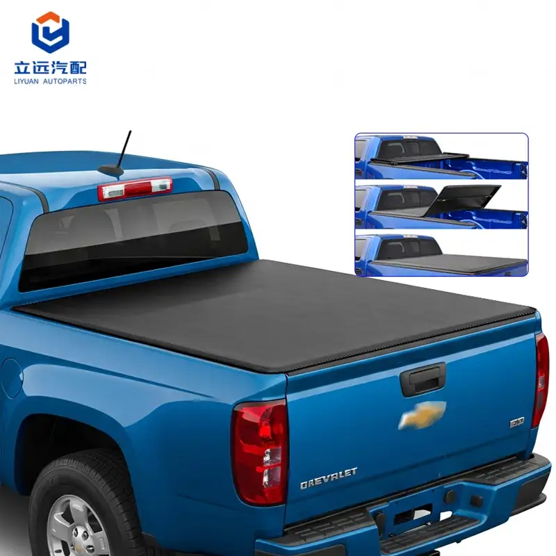 Penutup Tonneau Tri-Lipat Vinil Lembut untuk GMC Chevrolet
